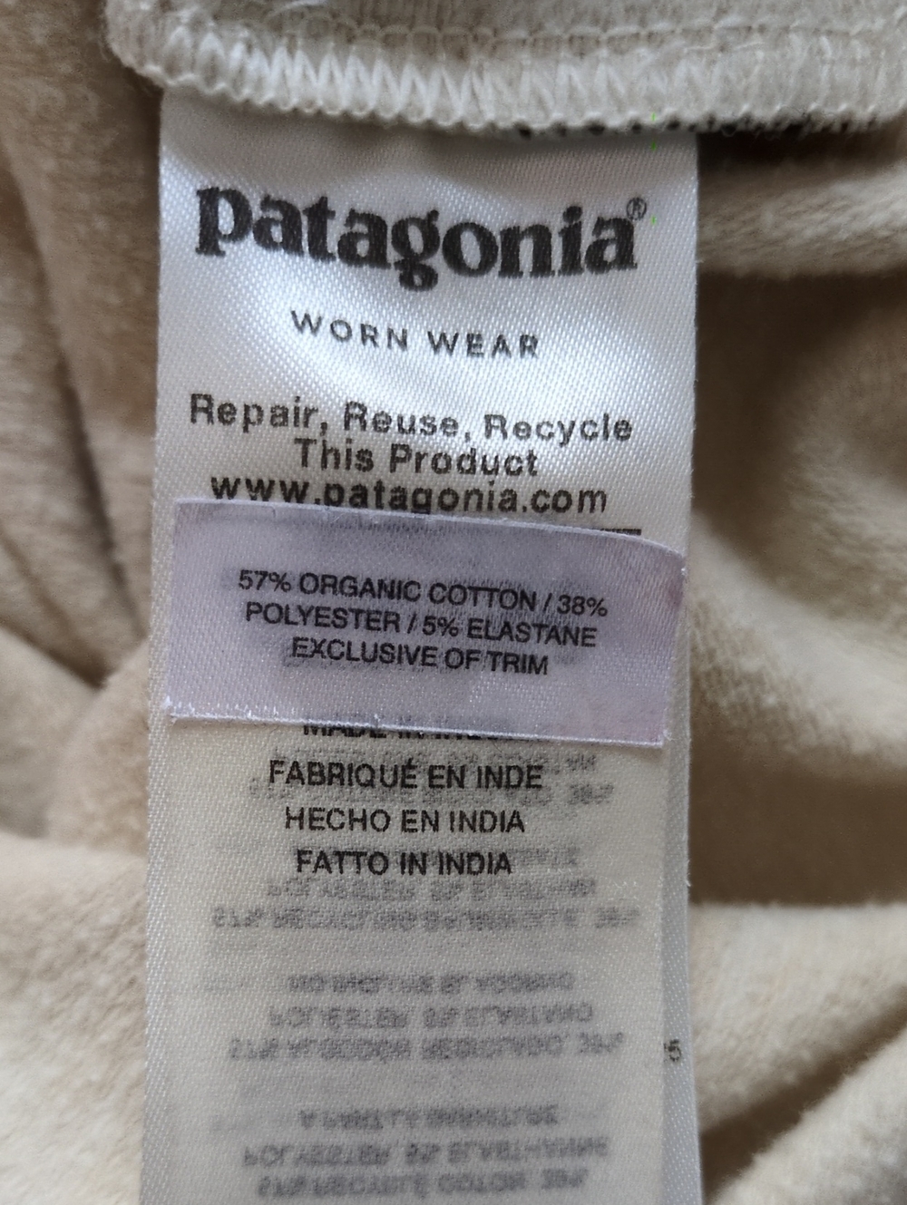 Patagonia Pastel P-6 Label Ahnya Full-Zip Hoody In Oyster White Size M - Picture 8 of 8
